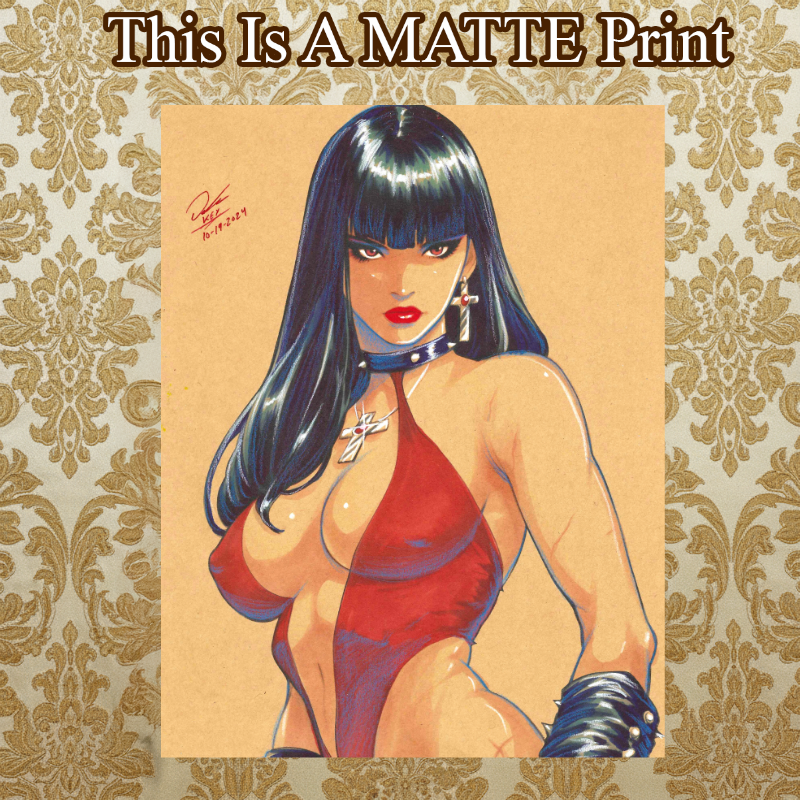 Vampirella Art Illustration Hard Signed 8.5x11in Fine Art PRINT