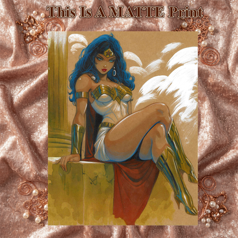 Wonder Woman Art Illustration Hard Signed 8.5x11in Fine Art PRINT