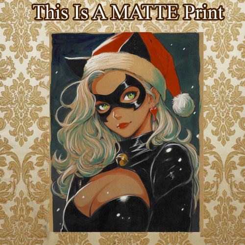 Black Cat Art Illustration Hard Signed 8.5x11in Fine Art PRINT
