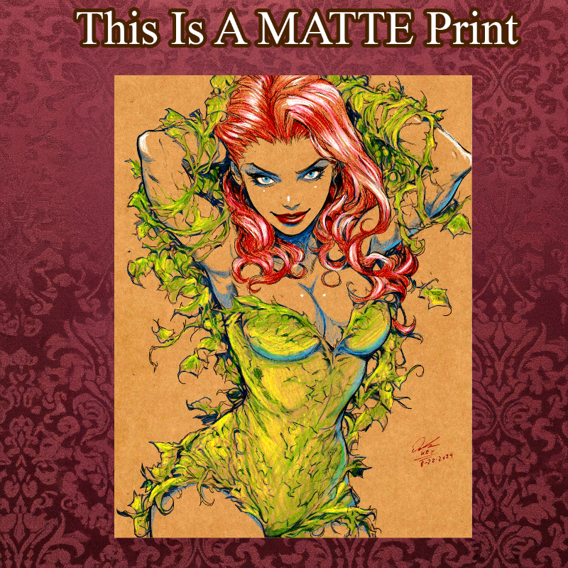 Poison Ivy Art Illustration Hard Signed 8.5x11in Fine Art PRINT