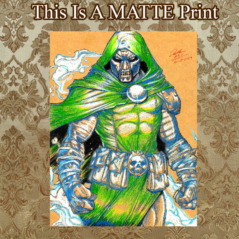 Dr Doom Art Illustration Hard Signed 8.5x11in Fine Art PRINT