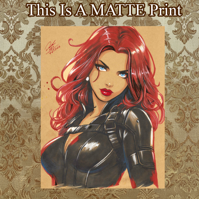 Black Widow Art Illustration Hard Signed 8.5x11in Fine Art PRINT