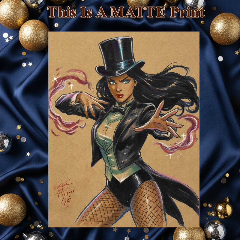 Zatanna Art Illustration Hard Signed 8.5x11in Fine Art PRINT
