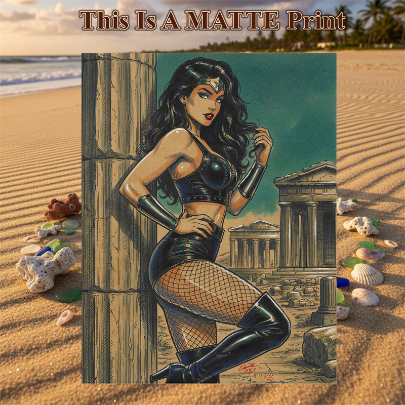 Wonder Woman Art Illustration Hard Signed 8.5x11in Fine Art PRINT
