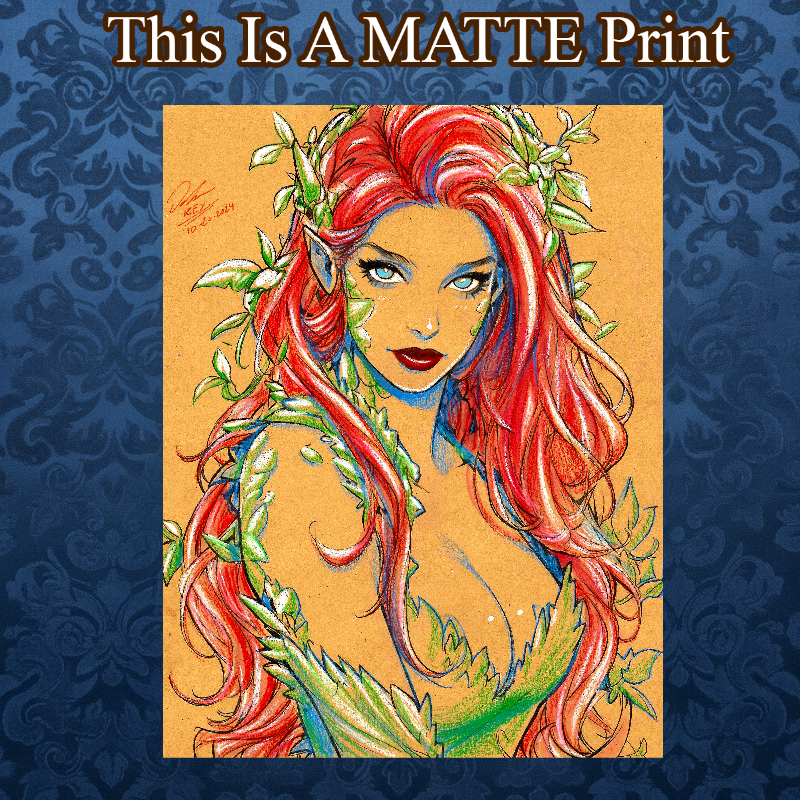 Poison Ivy Art Illustration Hard Signed 8.5x11in Fine Art PRINT