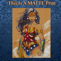 Wonder Woman Art Illustration Hard Signed 8.5x11in Fine Art PRINT