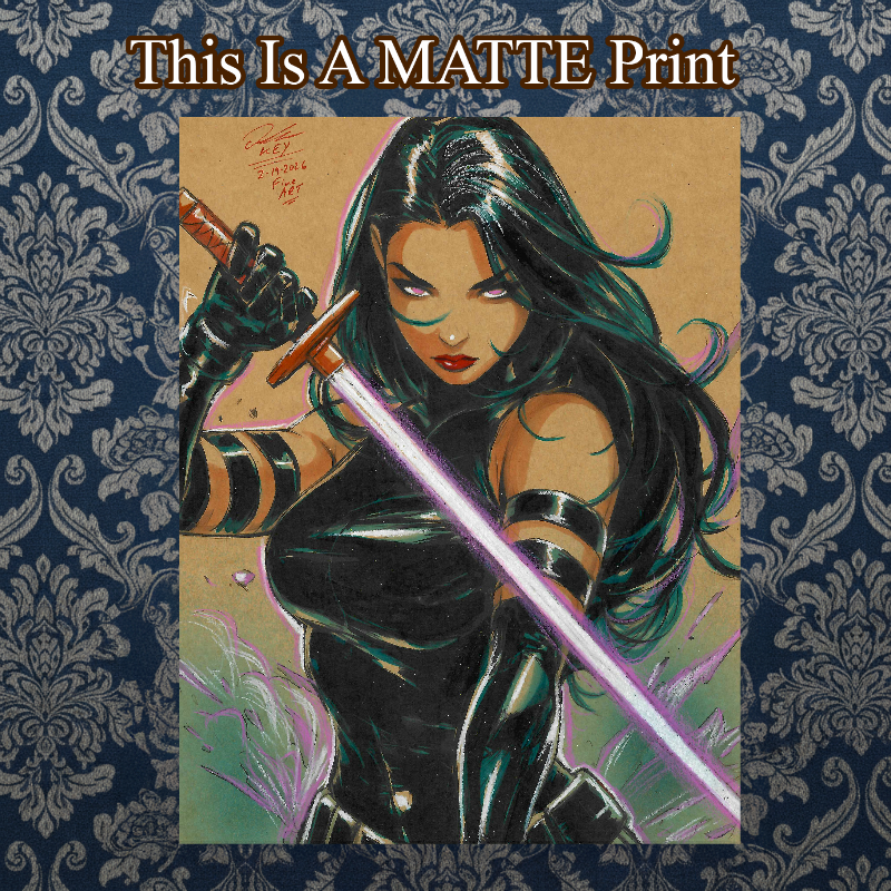 Psylocke Art Illustration Hard Signed 8.5x11in Fine Art PRINT
