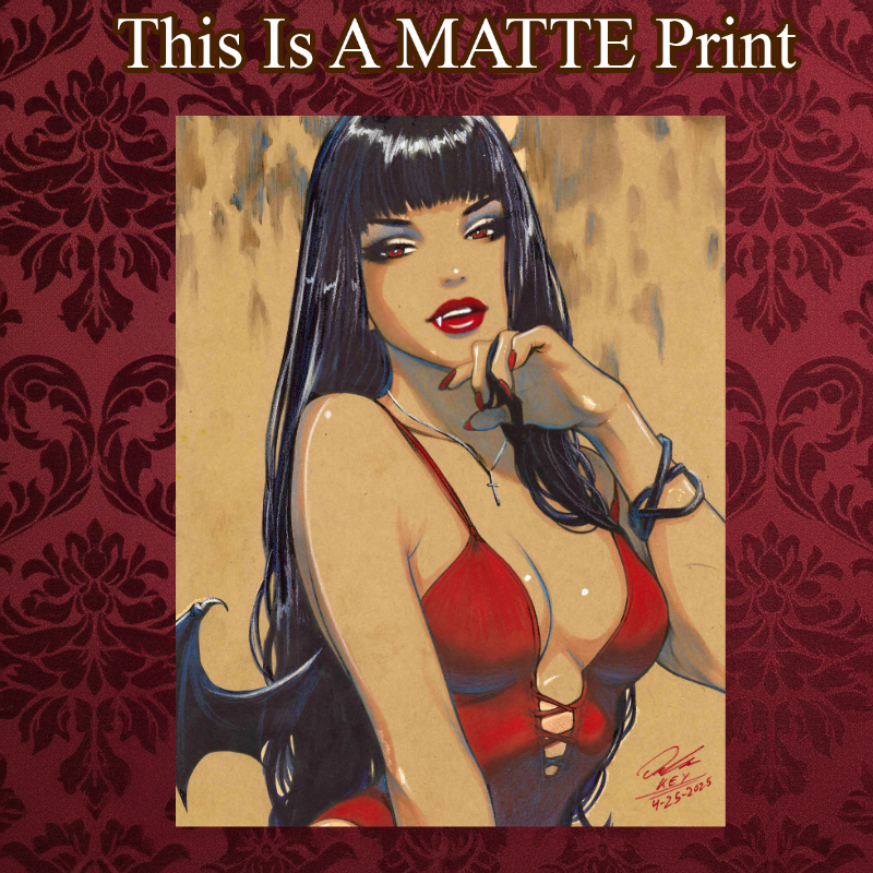 Vampirella Art Illustration Hard Signed 8.5x11in Fine Art PRINT