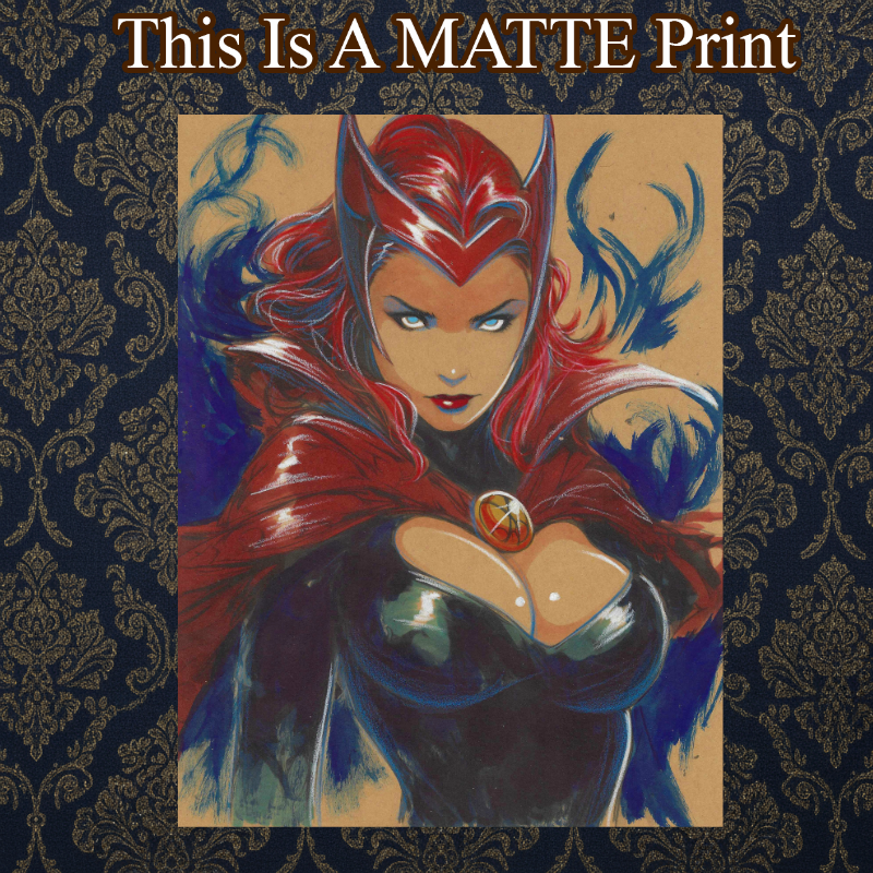 Scarlet Witch Art Illustration Hard Signed 8.5x11in Fine Art PRINT
