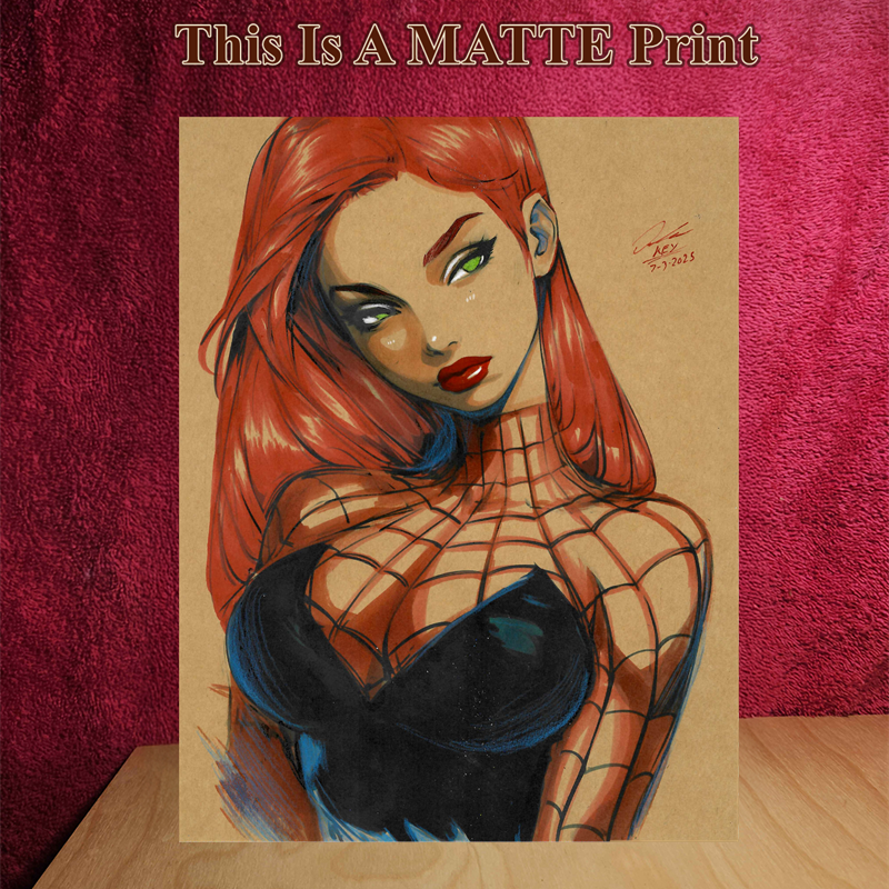 Mary Jane Art Illustration Hard Signed 8.5x11in Fine Art PRINT