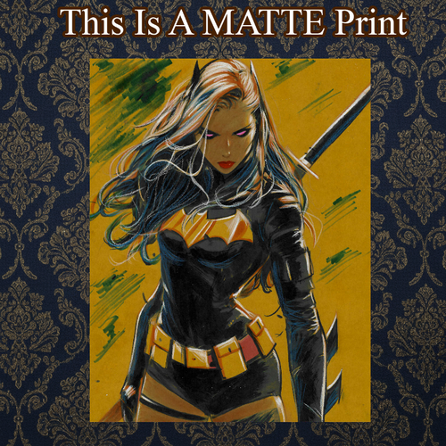 Batgirl Art Illustration Hard Signed 8.5x11in Fine Art PRINT
