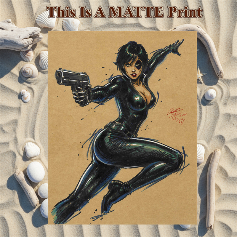 Domino Art Illustration Hard Signed 8.5x11in Fine Art PRINT