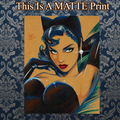 Catwoman Art Illustration Hard Signed 8.5x11in Fine Art PRINT