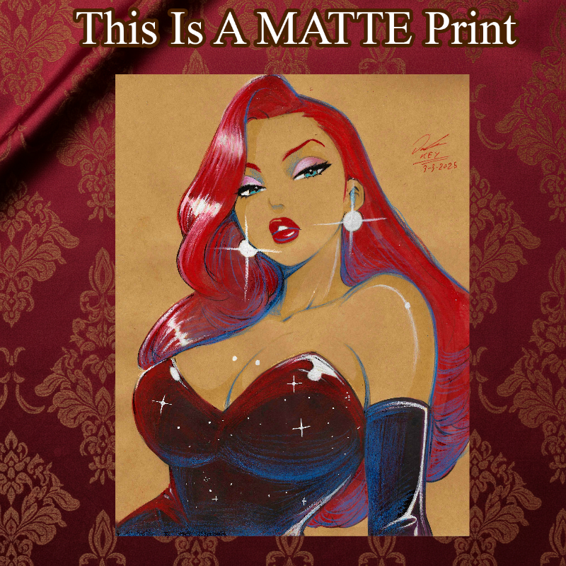 Jessica Rabbit Art Illustration Hard Signed 8.5x11in Fine Art PRINT