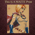 Power Girl Art Illustration Hard Signed 8.5x11in Fine Art PRINT