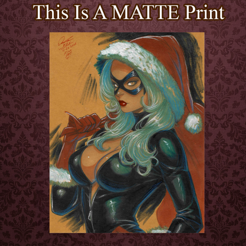 Black Cat Art Illustration Hard Signed 8.5x11in Fine Art PRINT