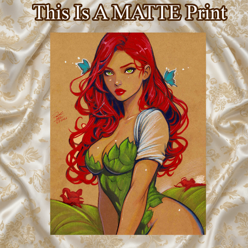 Poison Ivy Art Illustration Hard Signed 8.5x11in Fine Art PRINT