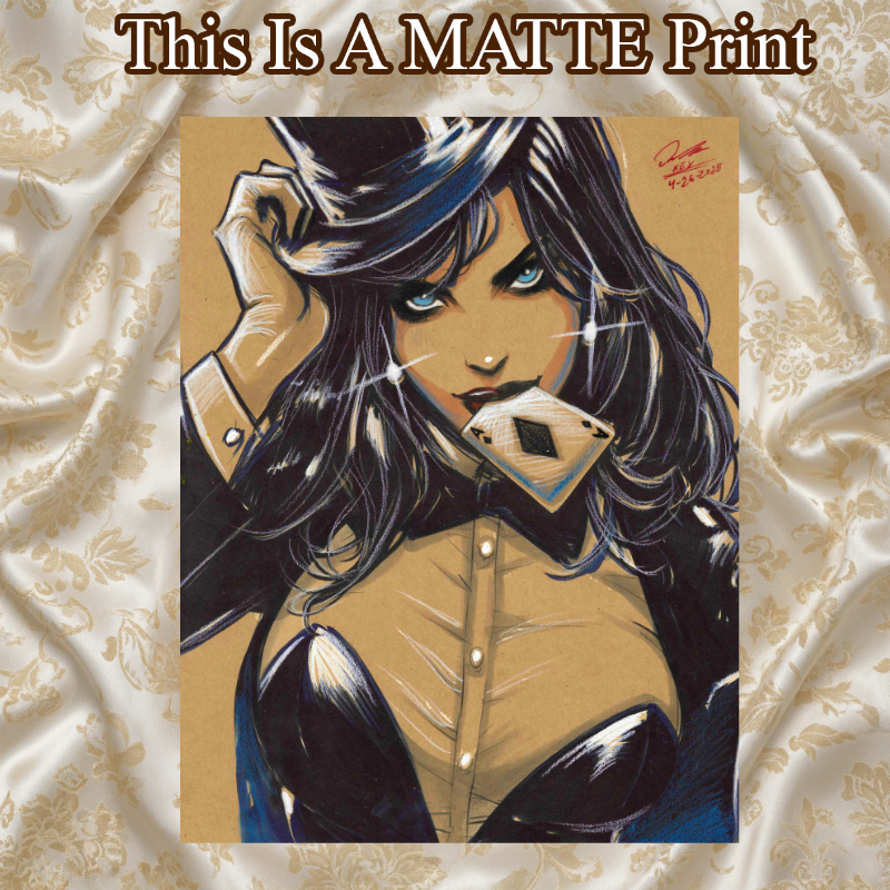 Zatanna Art Illustration Hard Signed 8.5x11in Fine Art PRINT
