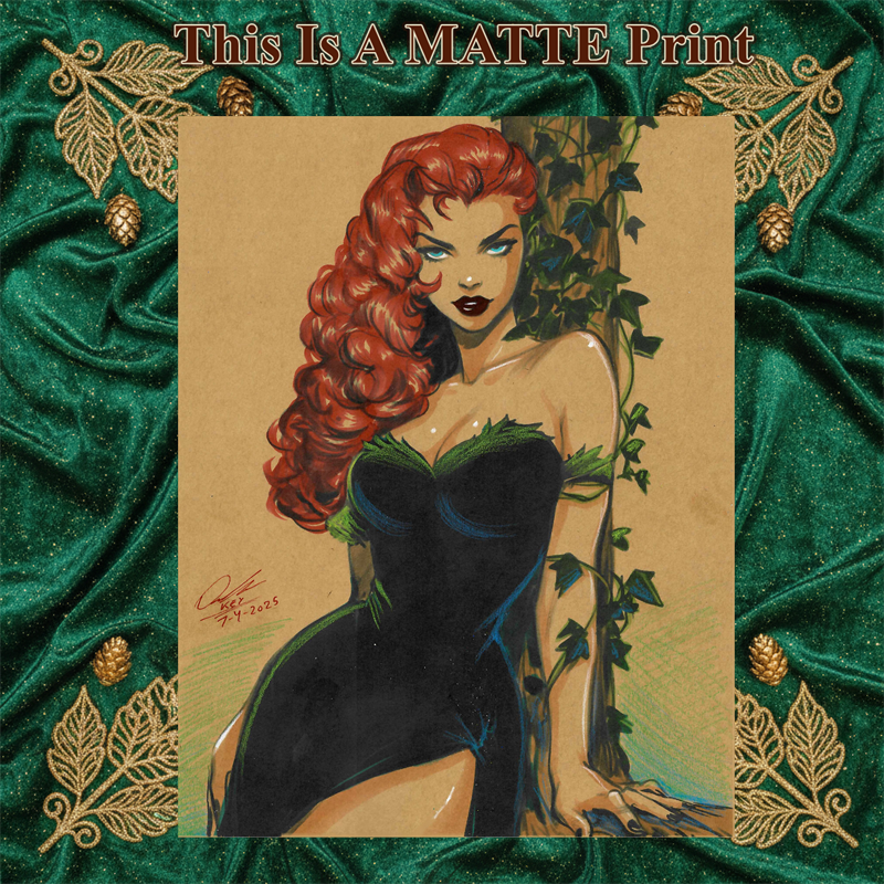 Poison Ivy Art Illustration Hard Signed 8.5x11in Fine Art PRINT