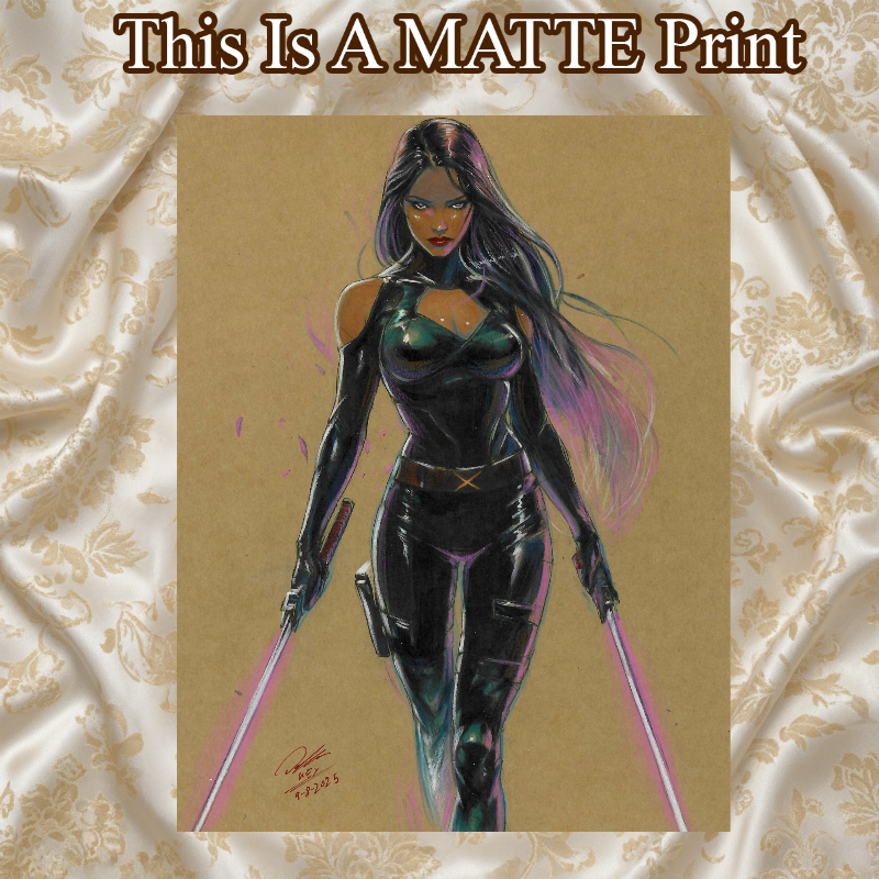 Psylocke Art Illustration Hard Signed 8.5x11in Fine Art PRINT