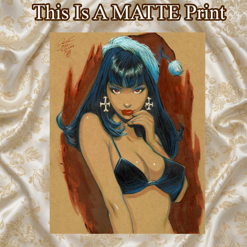 Vampirella Art Illustration Hard Signed 8.5x11in Fine Art PRINT