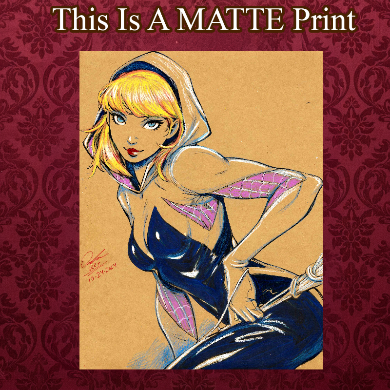 Gwen Stacy Art Illustration Hard Signed 8.5x11in Fine Art PRINT