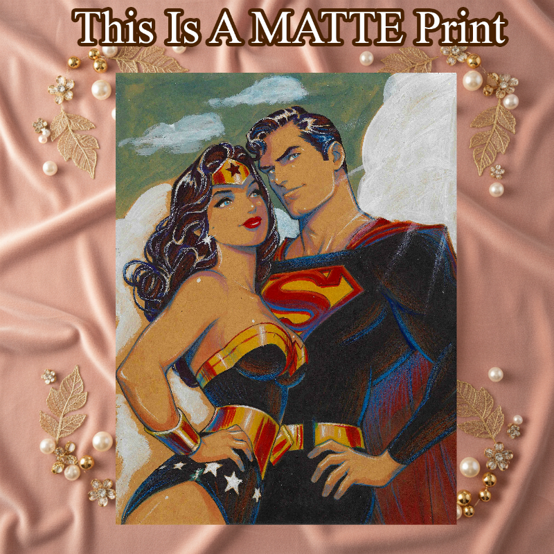 Wonder Woman Art Illustration Hard Signed 8.5x11in Fine Art PRINT