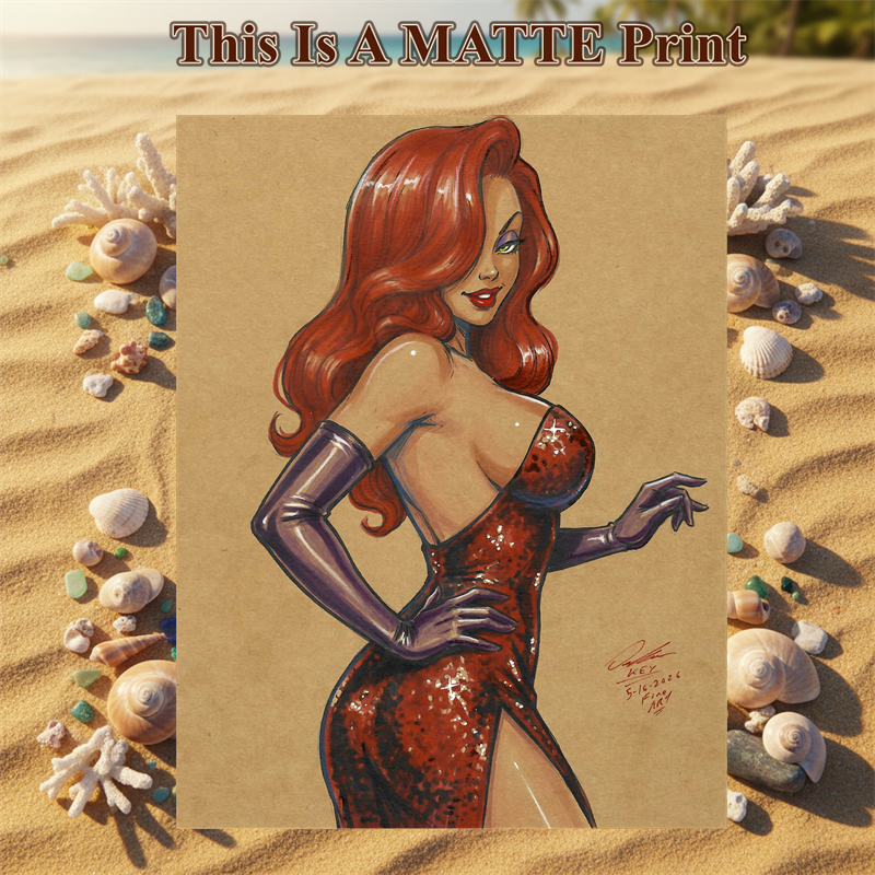 Jessica Rabbit Art Illustration Hard Signed 8.5x11in Fine Art PRINT