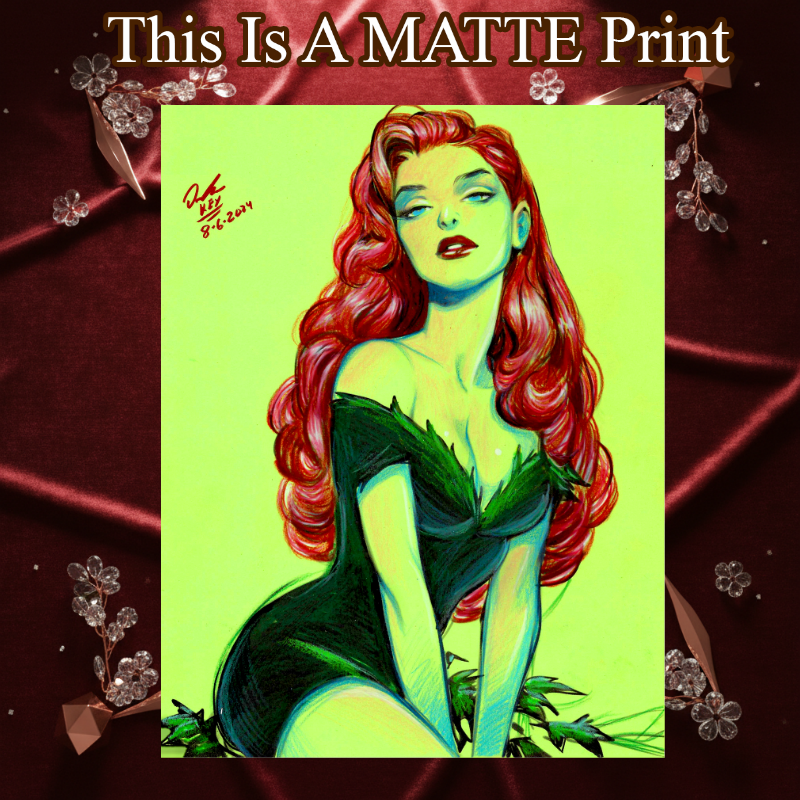 Poison Ivy Art Illustration Hard Signed 8.5x11in Fine Art PRINT
