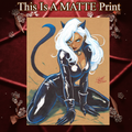 Black Cat Art Illustration Hard Signed 8.5x11in Fine Art PRINT
