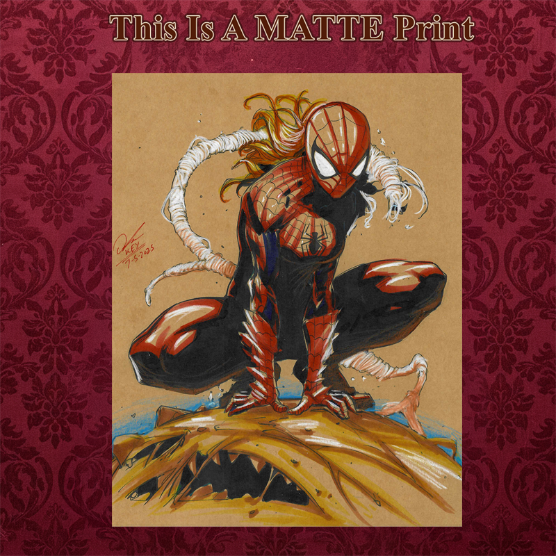 Spider Girl Art Illustration Hard Signed 8.5x11in Fine Art PRINT