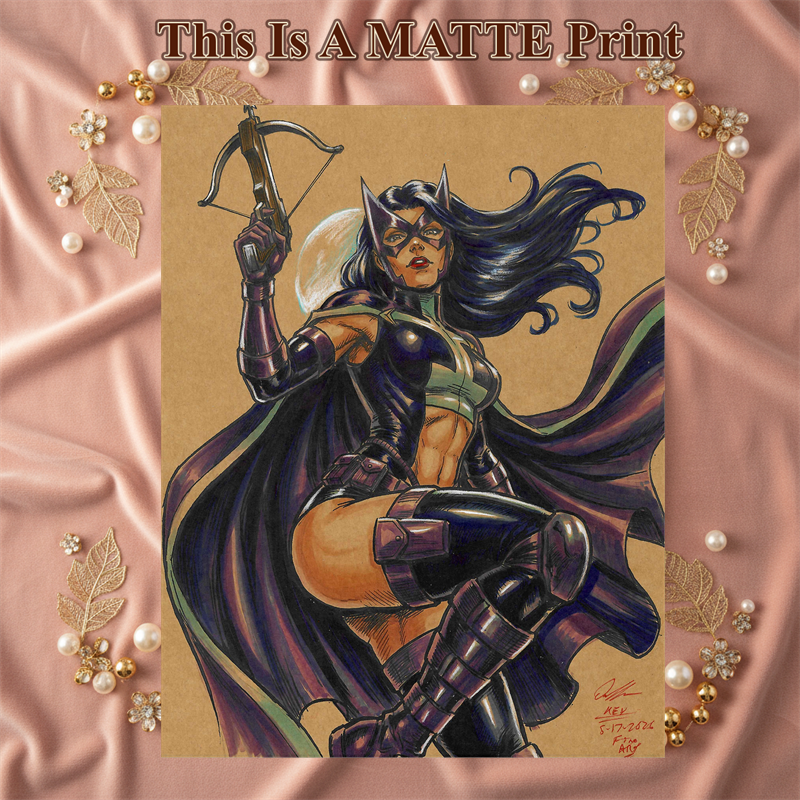 Huntress Art Illustration Hard Signed 8.5x11in Fine Art PRINT