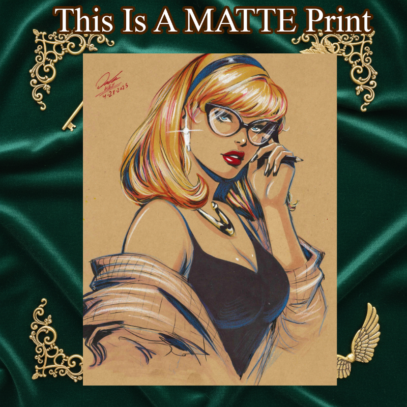 Gwen Stacy Art Illustration Hard Signed 8.5x11in Fine Art PRINT