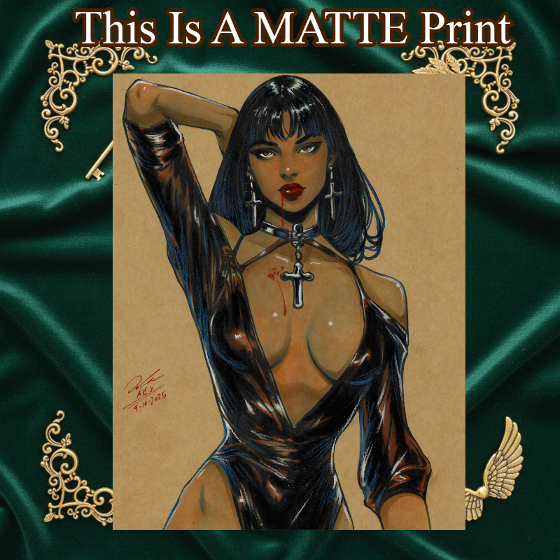 Vampirella Art Illustration Hard Signed 8.5x11in Fine Art PRINT