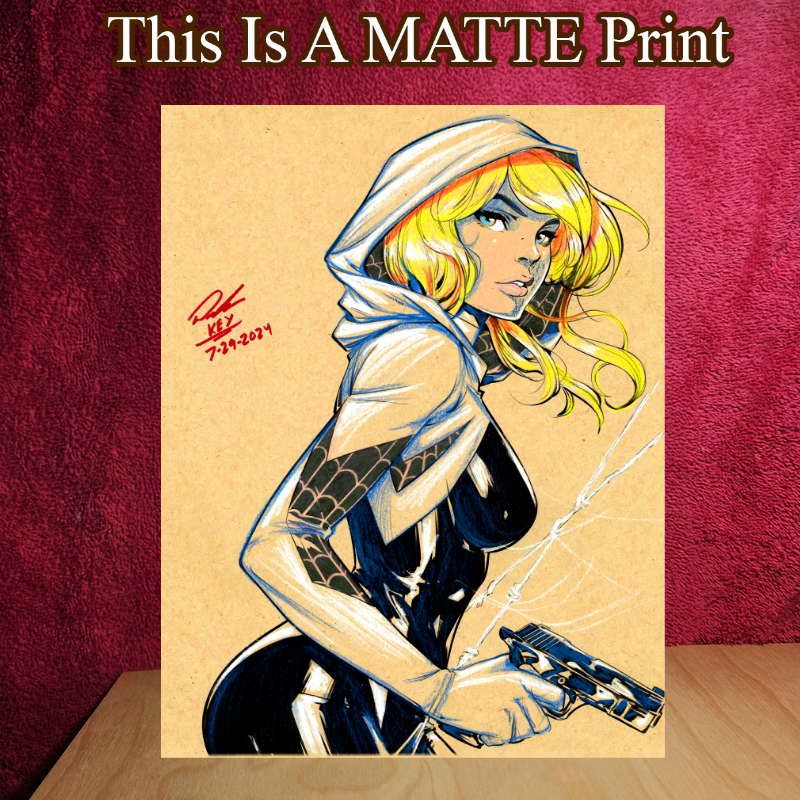 Gwen Stacy Art Illustration Hard Signed 8.5x11in Fine Art PRINT