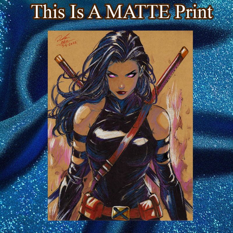 Psylocke Art Illustration Hard Signed 8.5x11in Fine Art PRINT