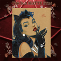 Catwoman Art Illustration Hard Signed 8.5x11in Fine Art PRINT