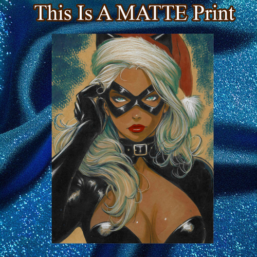 Black Cat Art Illustration Hard Signed 8.5x11in Fine Art PRINT