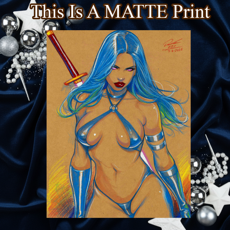 Psylocke Art Illustration Hard Signed 8.5x11in Fine Art PRINT