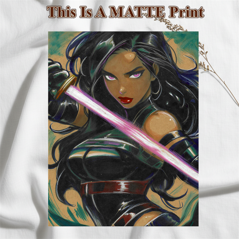 Psylocke Art Illustration Hard Signed 8.5x11in Fine Art PRINT
