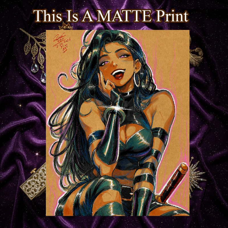Psylocke Art Illustration Hard Signed 8.5x11in Fine Art PRINT