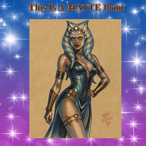 Ahsoka Tano Art Illustration Hard Signed 8.5x11in Fine Art PRINT