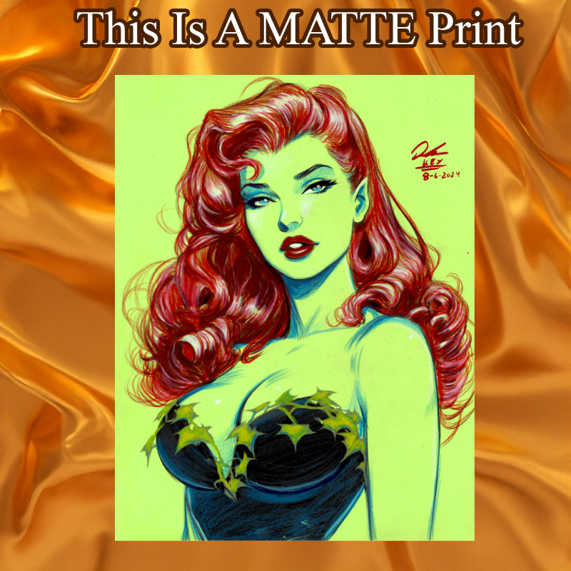 Poison Ivy Art Illustration Hard Signed 8.5x11in Fine Art PRINT
