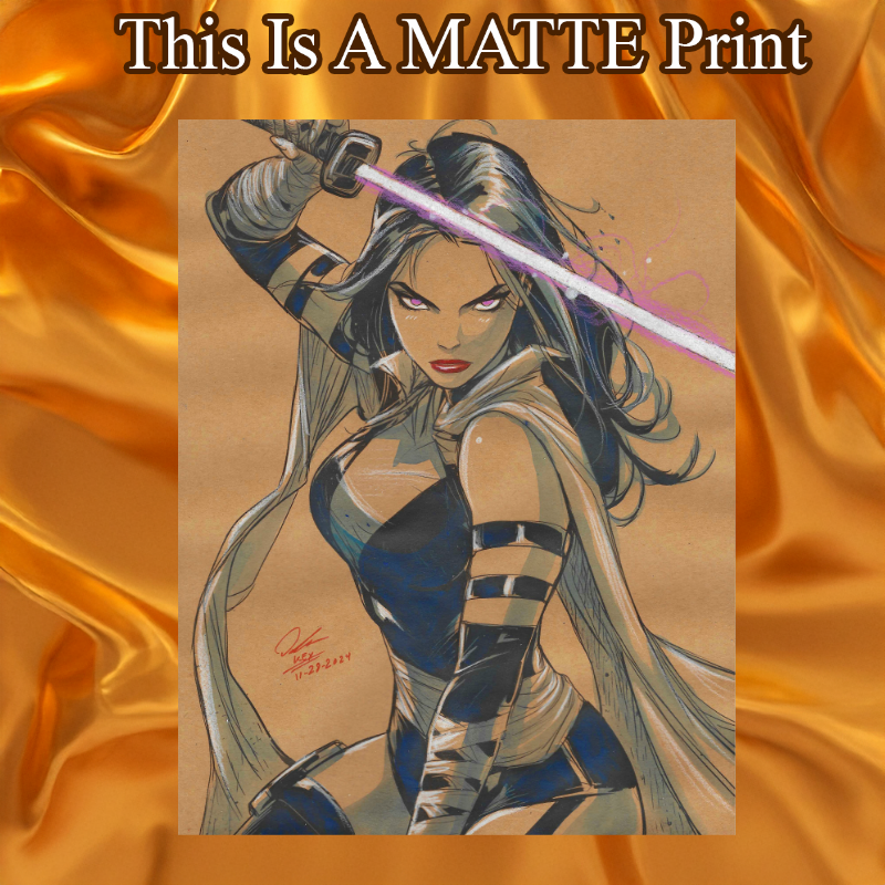 Psylocke Art Illustration Hard Signed 8.5x11in Fine Art PRINT