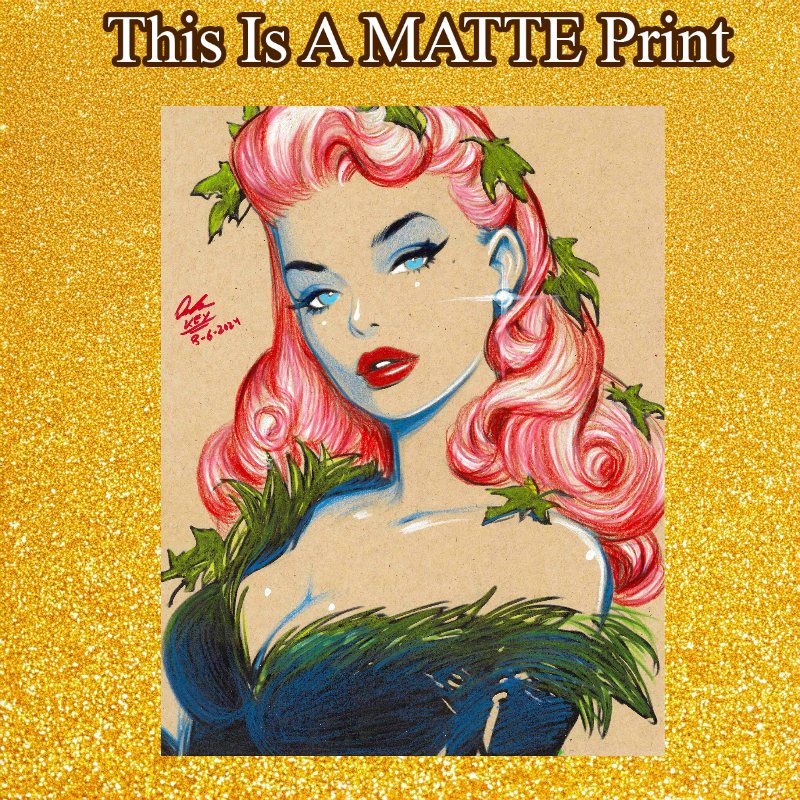 Poison Ivy Art Illustration Hard Signed 8.5x11in Fine Art PRINT