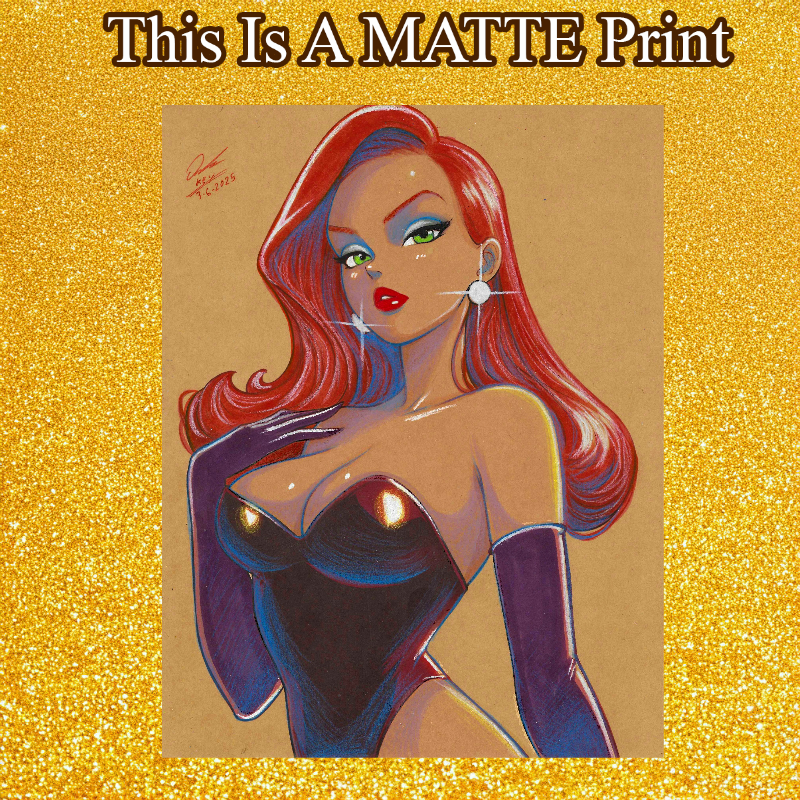 Jessica Rabbit Art Illustration Hard Signed 8.5x11in Fine Art PRINT