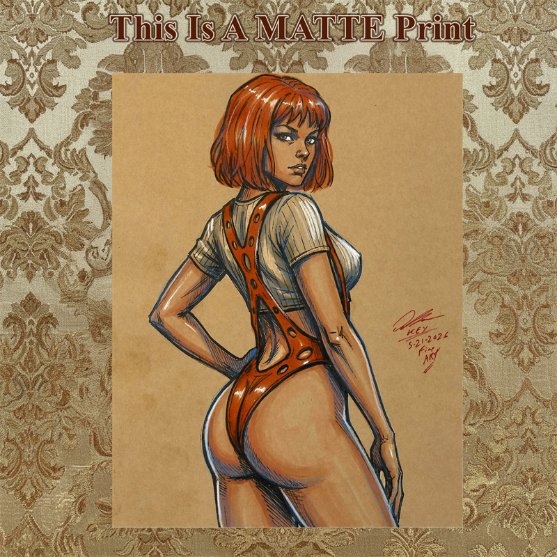 Leeloo Art Illustration Hard Signed 8.5x11in Fine Art PRINT