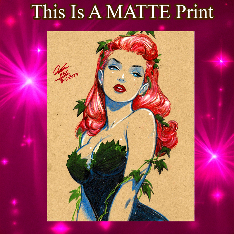 Poison Ivy Art Illustration Hard Signed 8.5x11in Fine Art PRINT