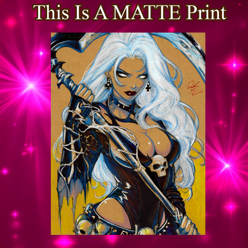 Lady Death Art Illustration Hard Signed 8.5x11in Fine Art PRINT