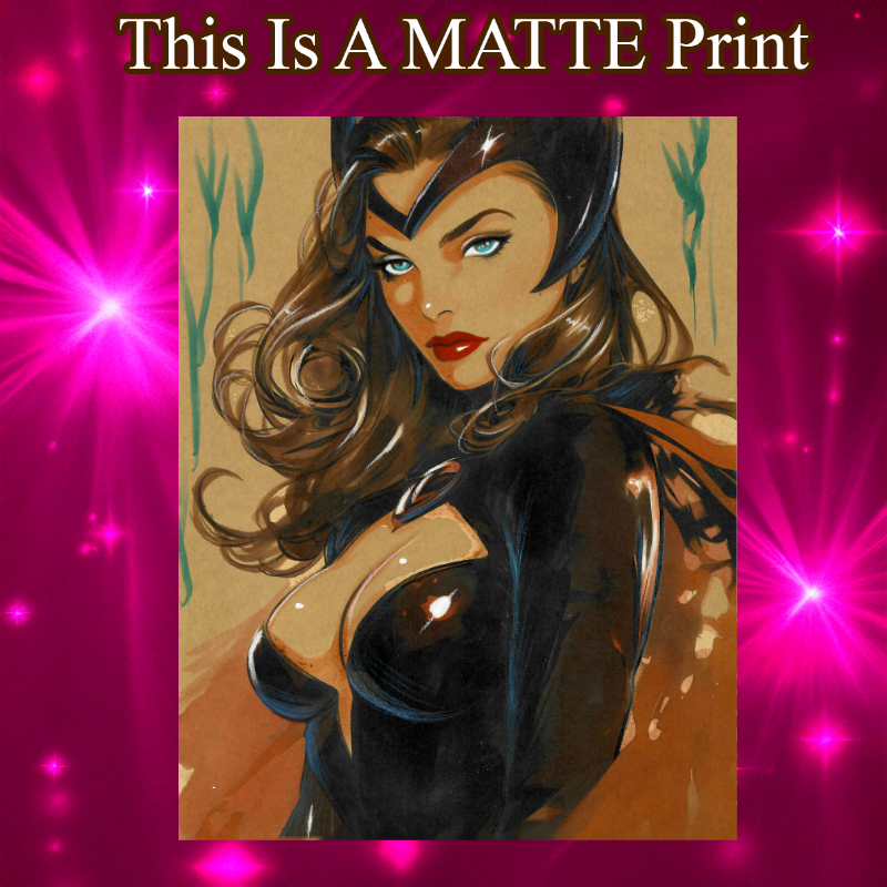 Scarlet Witch Art Illustration Hard Signed 8.5x11in Fine Art PRINT